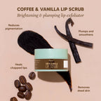 Ilana Lip Scrub - Brightening And Plumping Vegan Lip Exfoliator - Coffee & Vanilla | Grocsy
