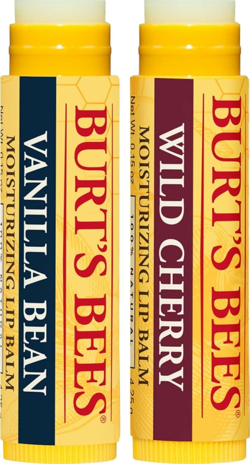 Burt's Bees Natural Moisturizing Lip Balms (Wild Cherry & Vanilla Bean) | Grocsy