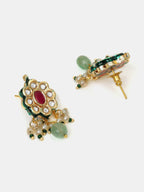 Ruby Raang Long Kundan Neckpiece With Earrings | Grocsy