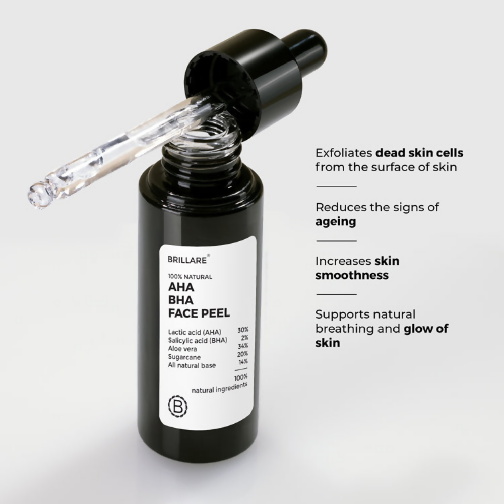 Brillare AHA BHA Exfoliating Face Peeling Solution | Grocsy