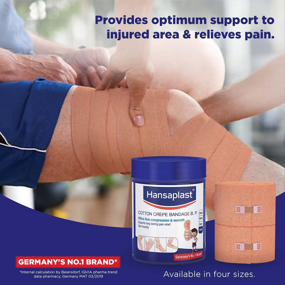 Hansaplast Soft Cotton Crepe Bandage For Pain Relief - 6CM X 4MTR | Grocsy