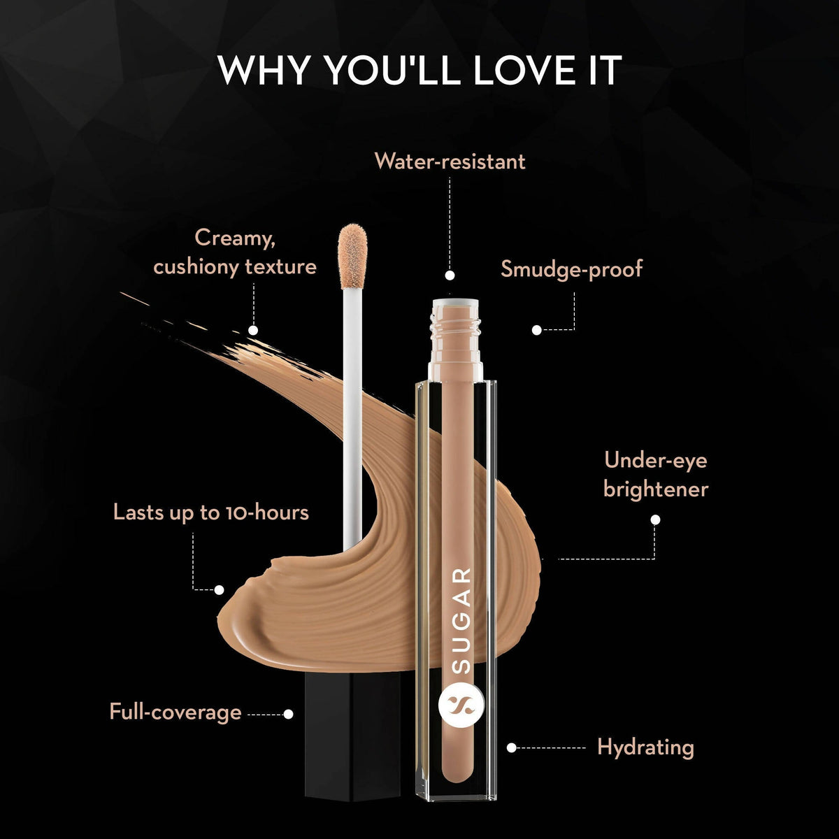 Sugar Auto Correct Creaseless Concealer - (Golden Undertone) 07 Vanilla Latte | Grocsy