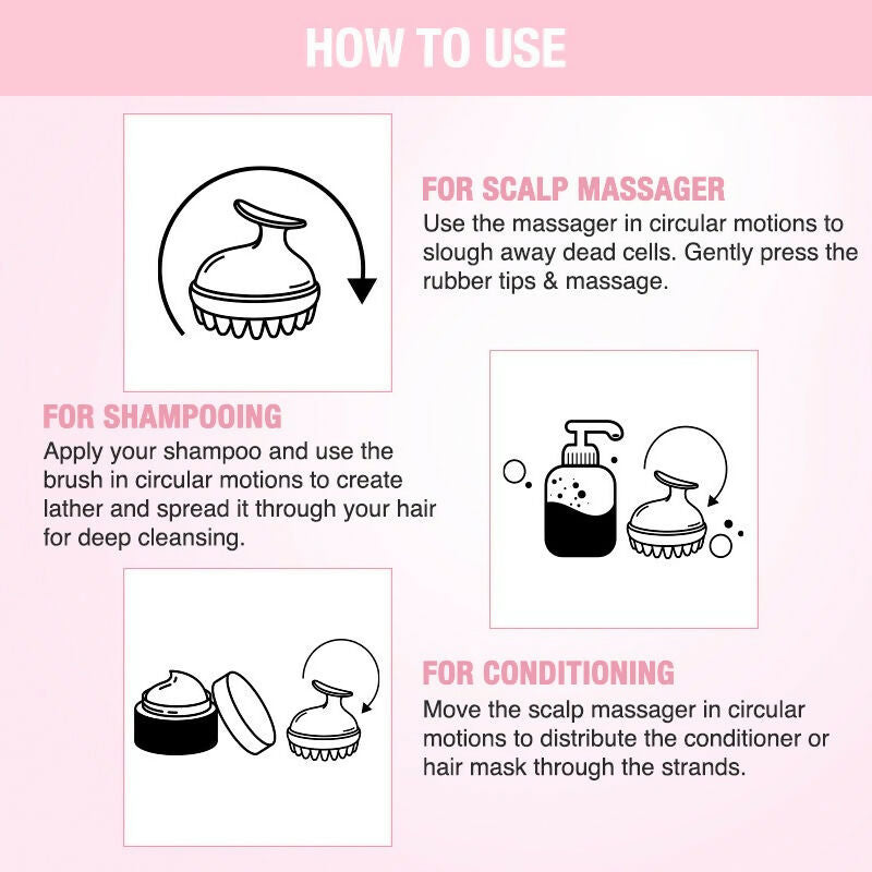 Nykaa Naturals Scalp Massager Brush For Blood Circulation & Natural Hair Growth - Pink | Grocsy