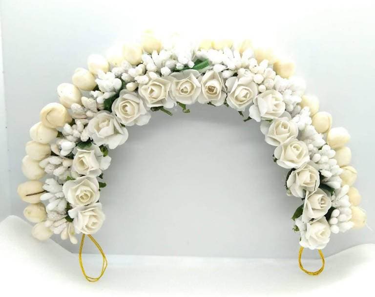 White Rose Hair Gajra | Grocsy