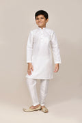 Joban Fashion Art Silk With Thread & Sequence Work White Kurta With Straight Fit Pant | Grocsy