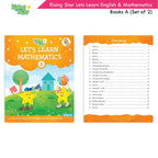 Rising Star Lets Learn English & Maths Activity Books Set A|Set of 2| Ages 3-7 Year| Number, Alphabets, Pattern Writing | Grocsy