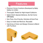 Safe-O-Kid High Qualityhigh Densityu Shapedmedium (5.5*5.5*3.5 Cm) Nbr Corner Cushions - Light Brown | Grocsy