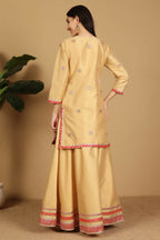 Joban Fashion Beige Taffeta Lehenga Set | Grocsy