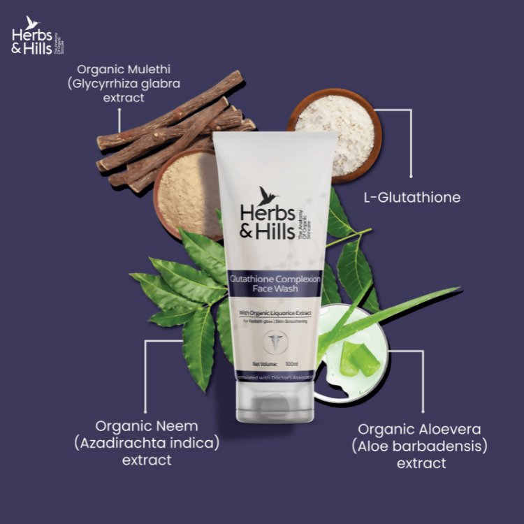 Herbs & Hills Glutathione Complexion Face Wash | Grocsy
