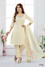 Joban Fashion Cotton Beige Color Kurta Set | Grocsy