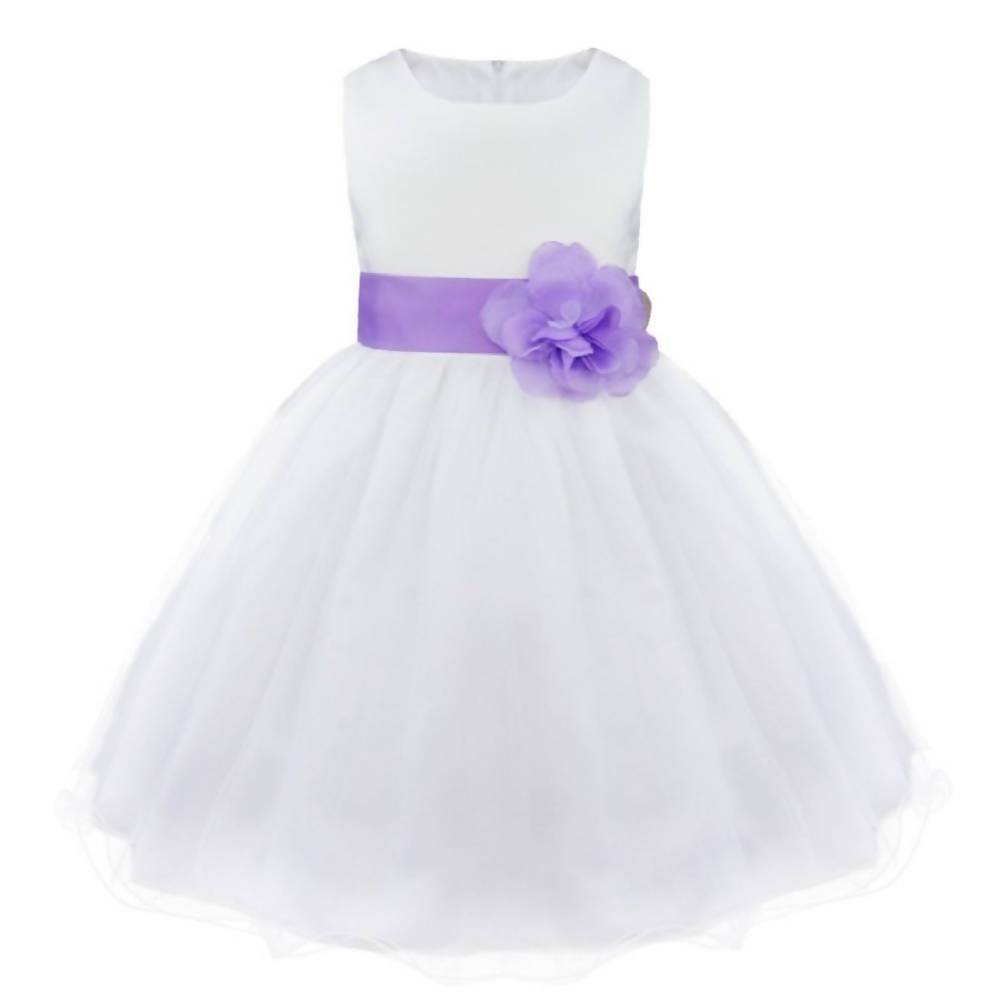 Asmaani Baby Girl's White Color Satin A-Line Maxi Full Length Dress (AS-DRESS-22052) | Grocsy