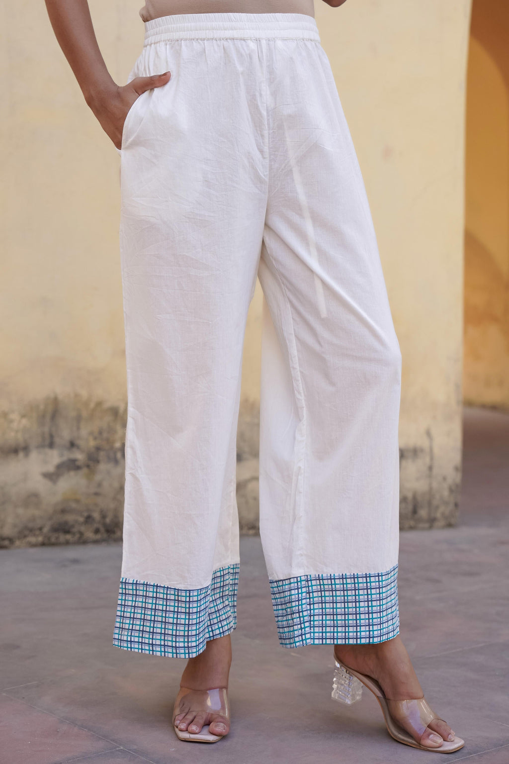 Juniper White Floral Printed Cotton Kurta Pant And Dupatta Set With Sequins & Beads | Grocsy