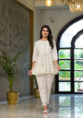 Juniper White Ethnic Motif Printed Cotton Tunic | Grocsy
