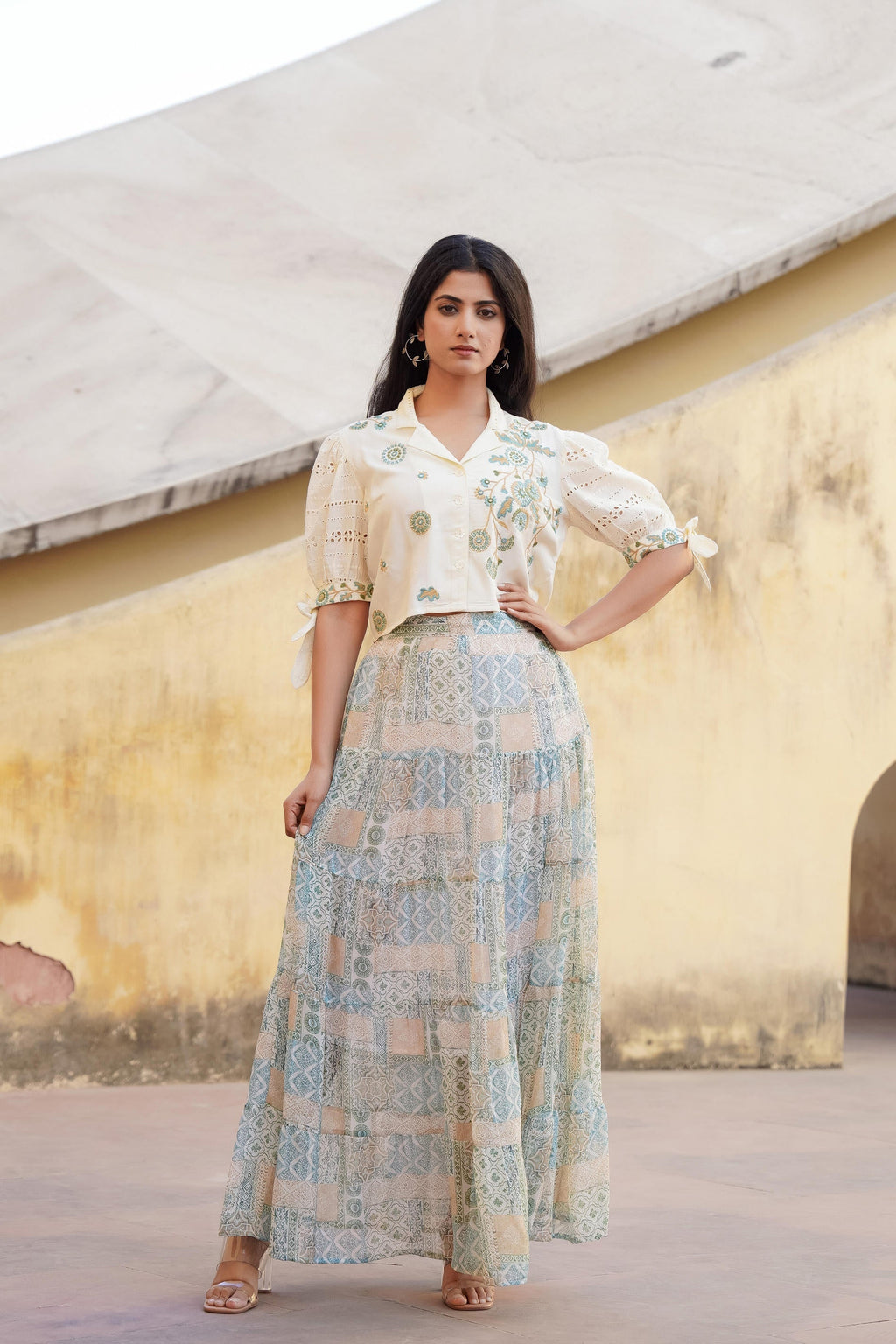 Juniper Pastel Green Whisper Co-Ord Set | Grocsy