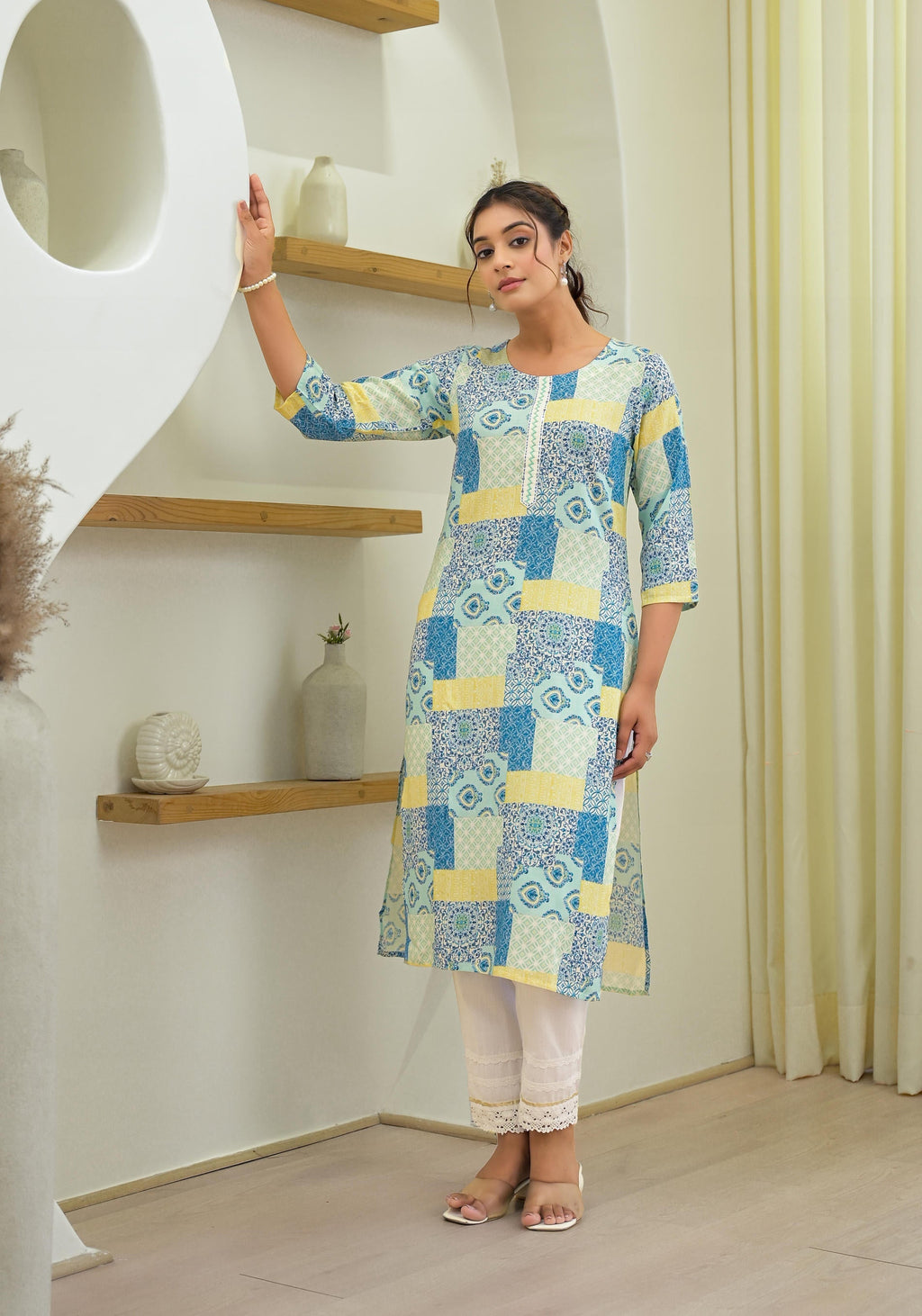 Juniper Multi Color Straight Kurta | Grocsy
