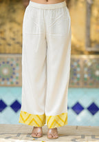 Juniper Mustard Ethnic Motif Printed Viscose Kurta Pant And Dupatta Set With Sequins & Beads | Grocsy