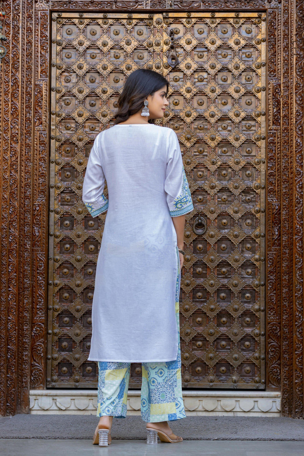 Juniper Blue Ethnic Printed Kurta Set with Dupatta | Grocsy
