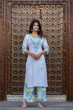 Juniper Blue Ethnic Printed Kurta Set with Dupatta | Grocsy