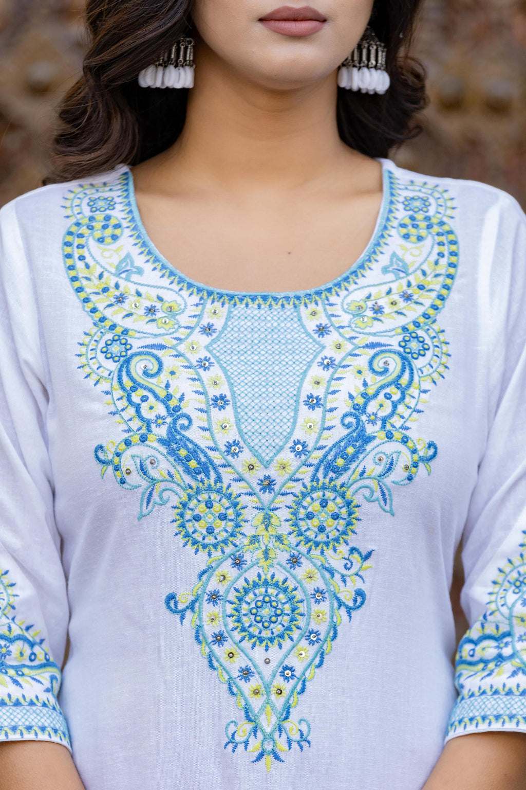 Juniper Blue Ethnic Printed Kurta Set with Dupatta | Grocsy