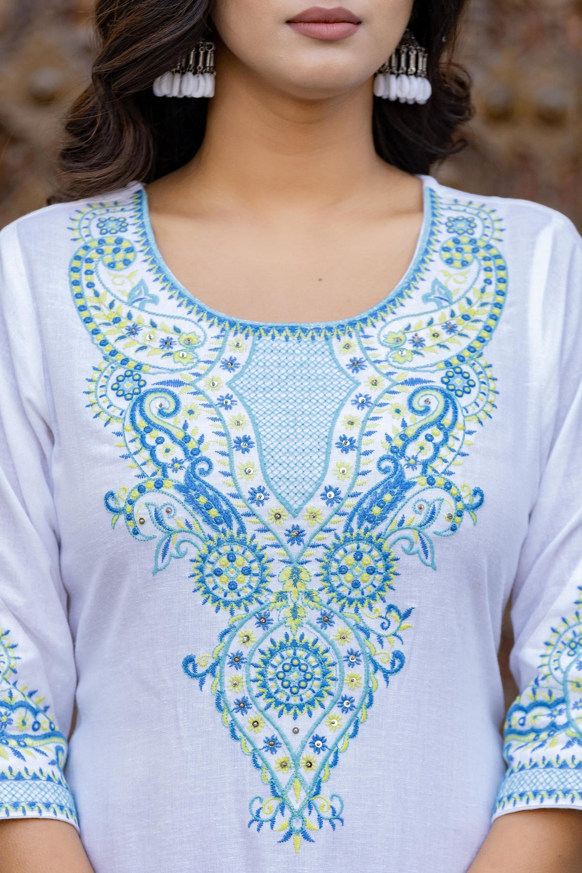 Juniper Blue Ethnic Printed Kurta Set with Dupatta | Grocsy