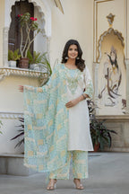 Juniper Multi Color Ethnic Printed Kurta Set with Dupatta | Grocsy
