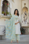 Juniper Multi Color Ethnic Printed Kurta Set With Dupatta | Grocsy