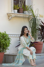 Juniper Multi Color Ethnic Printed Kurta Set With Dupatta | Grocsy