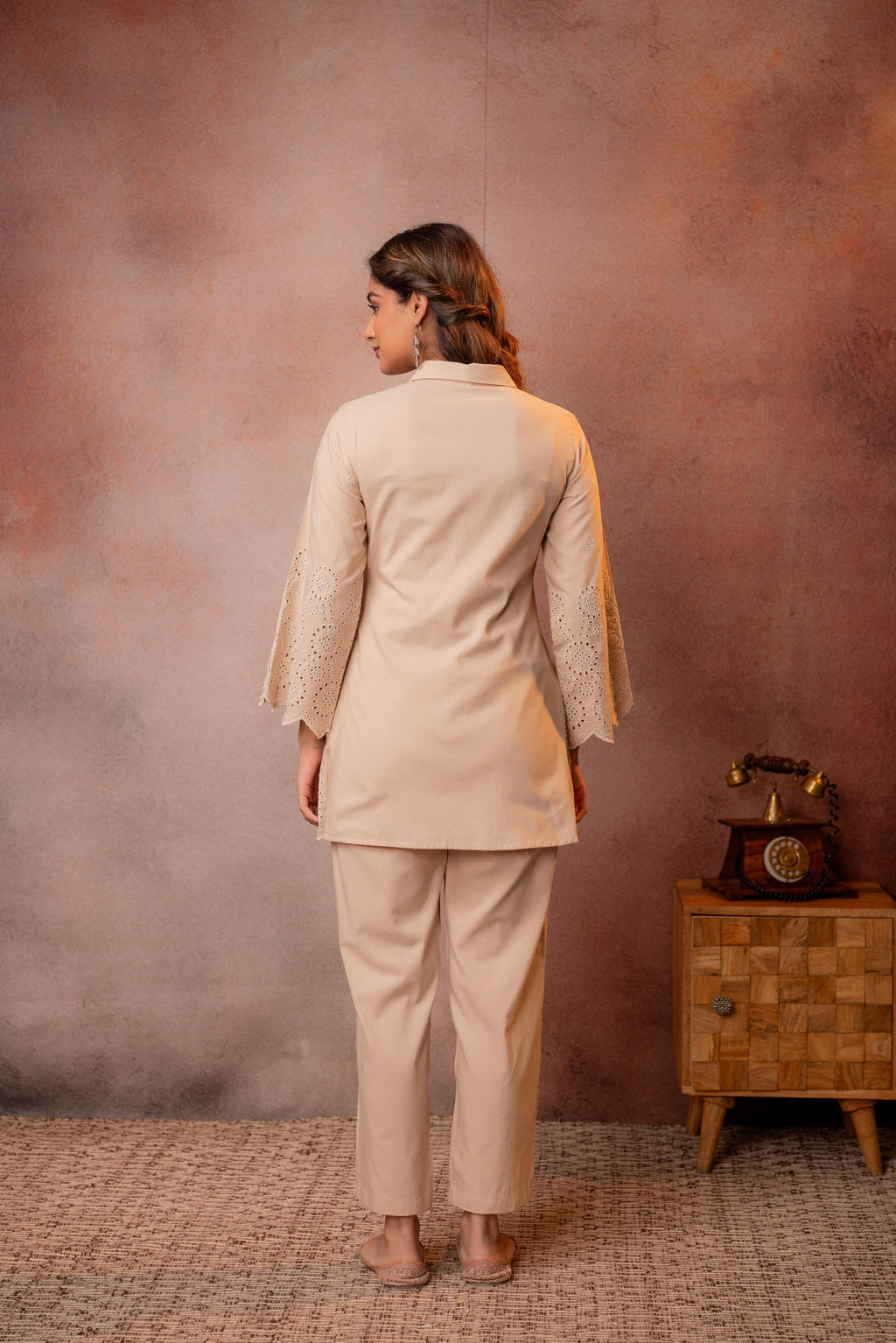 Juniper Sand Whisper Schiffli Co-Ord Set | Grocsy