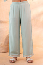 Juniper SageGreen Schiffli Lounge Co-Ord | Grocsy