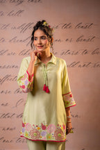 Juniper SageGreen Bloom Tassel Kurta Co-Ord | Grocsy