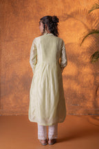 Juniper Pistachio SageGreen Foil Print Kurta | Grocsy