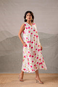 Juniper Gulbahar Off-White Floral Flared Kurta | Grocsy