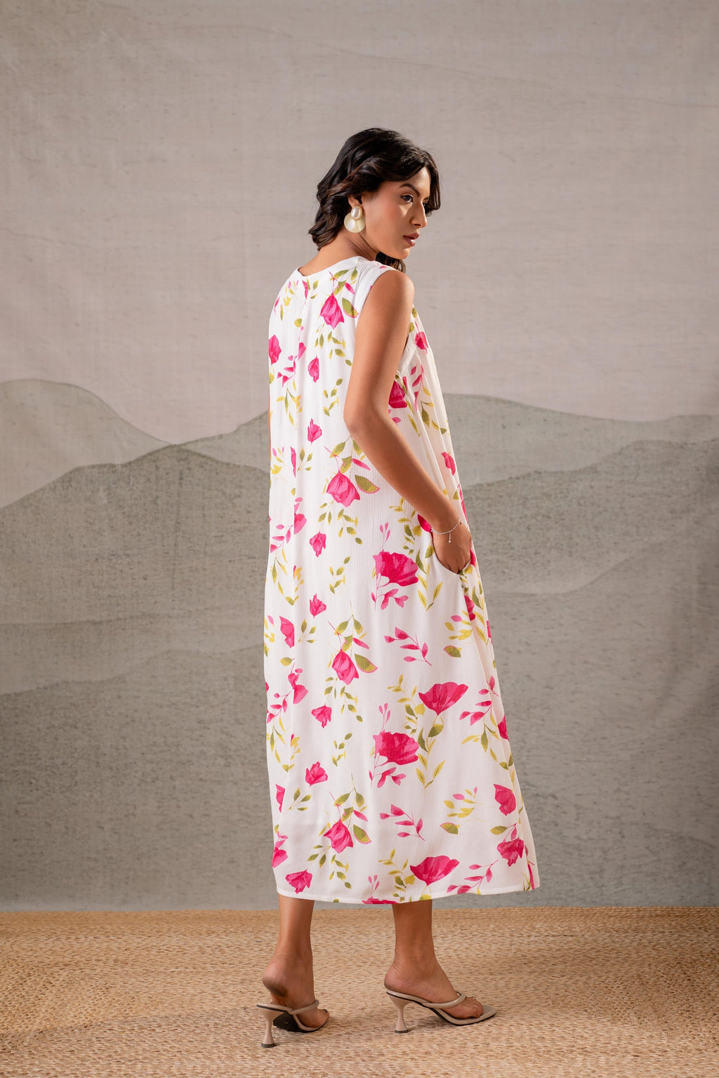 Juniper Gulbahar Off-White Floral Flared Kurta | Grocsy