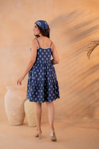 Juniper Neelika Indigo Tiered Mini Dress | Grocsy