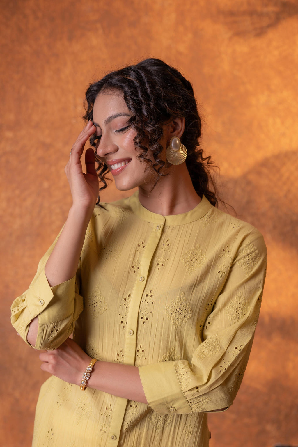 Juniper Lime Green Chikankari Kurta | Grocsy