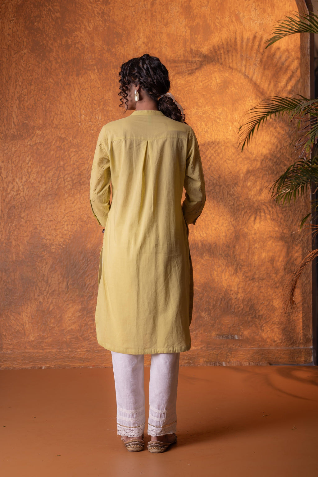 Juniper Lime Green Chikankari Kurta | Grocsy