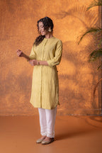 Juniper Lime Green Chikankari Kurta | Grocsy