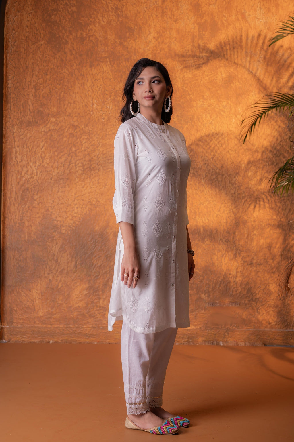 Juniper Off-White Chikankari Kurta | Grocsy