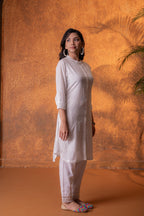 Juniper Off-White Chikankari Kurta | Grocsy