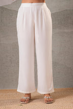 Juniper Cotton Bloom White Embroidered Co-Ord Set | Grocsy