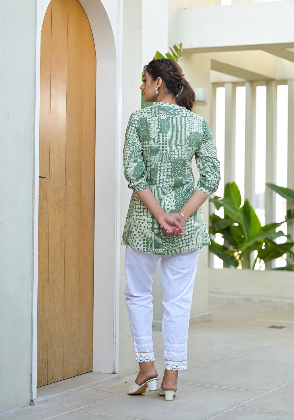 Juniper Mint Mosaic Printed Cotton Tunic | Grocsy