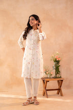 Juniper Ivory Meadow Bloom Printed Shirt Kurta | Grocsy