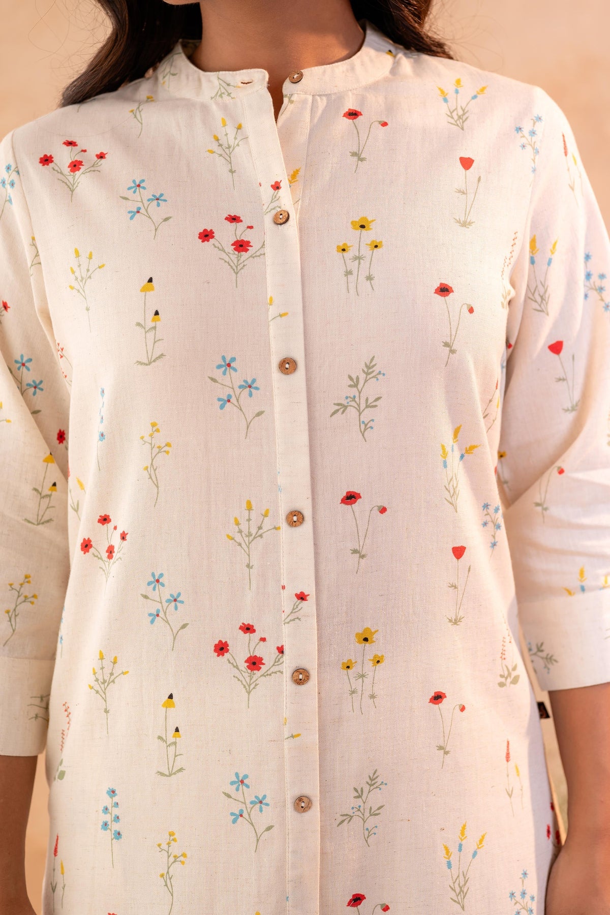 Juniper Ivory Meadow Bloom Printed Shirt Kurta | Grocsy