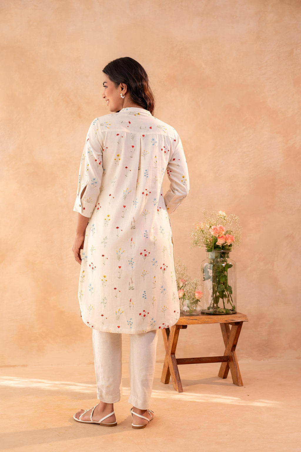Juniper Ivory Meadow Bloom Printed Shirt Kurta | Grocsy