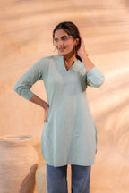 Juniper Mint Ease Minimal Cotton Tunic | Grocsy