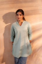 Juniper Mint Ease Minimal Cotton Tunic | Grocsy