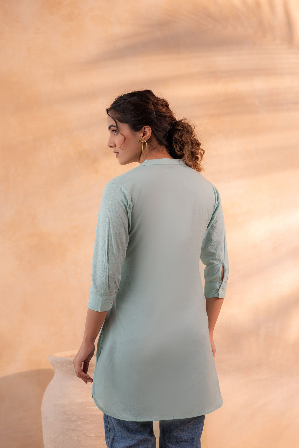 Juniper Mint Ease Minimal Cotton Tunic | Grocsy