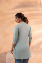 Juniper Mint Ease Minimal Cotton Tunic | Grocsy