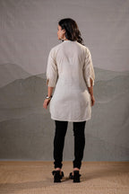 Juniper Off-White Ease Minimal Cotton Tunic | Grocsy