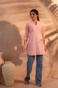 Juniper Peach Ease Minimal Cotton Tunic | Grocsy
